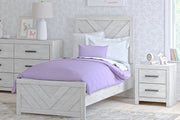 Cayboni Whitewash Twin Panel Bed from Ashley - DMV Furniture