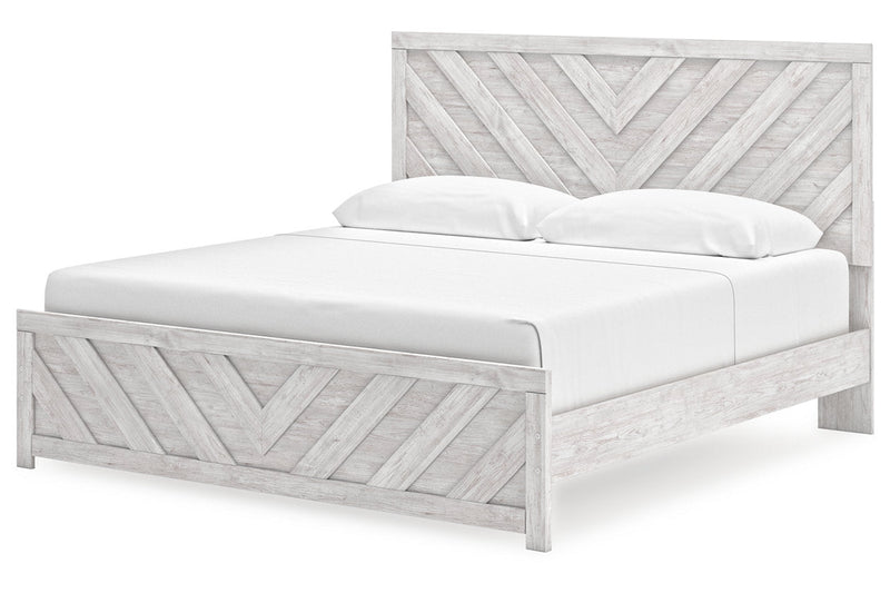 Cayboni Whitewash King Panel Bed -  Ashley - DMV Furniture