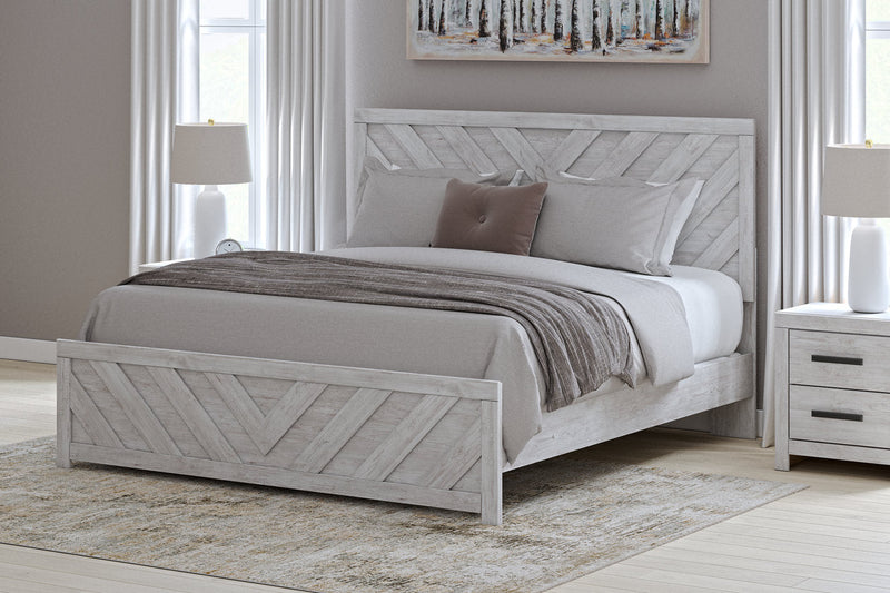 Cayboni Whitewash King Panel Bed -  Ashley - DMV Furniture