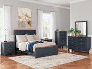 Landocken Full Panel Bed, Dresser and Mirror in Brown/Blue from Ashley - DMV Furniture