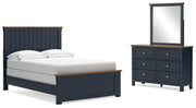 Landocken Full Panel Bed, Dresser and Mirror in Brown/Blue from Ashley - DMV Furniture