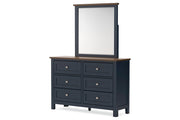 Landocken Brown/Blue Dresser and Mirror -  Ashley - DMV Furniture