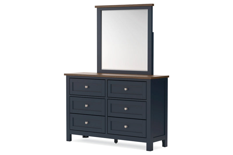 Landocken Brown/Blue Dresser and Mirror -  Ashley - DMV Furniture