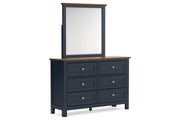 Landocken Brown/Blue Dresser and Mirror -  Ashley - DMV Furniture