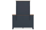 Landocken Brown/Blue Dresser and Mirror -  Ashley - DMV Furniture