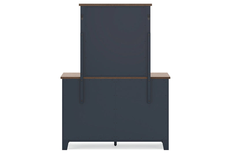 Landocken Brown/Blue Dresser and Mirror -  Ashley - DMV Furniture