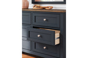 Landocken Brown/Blue Dresser and Mirror -  Ashley - DMV Furniture