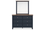 Landocken Brown/Blue Dresser and Mirror -  Ashley - DMV Furniture