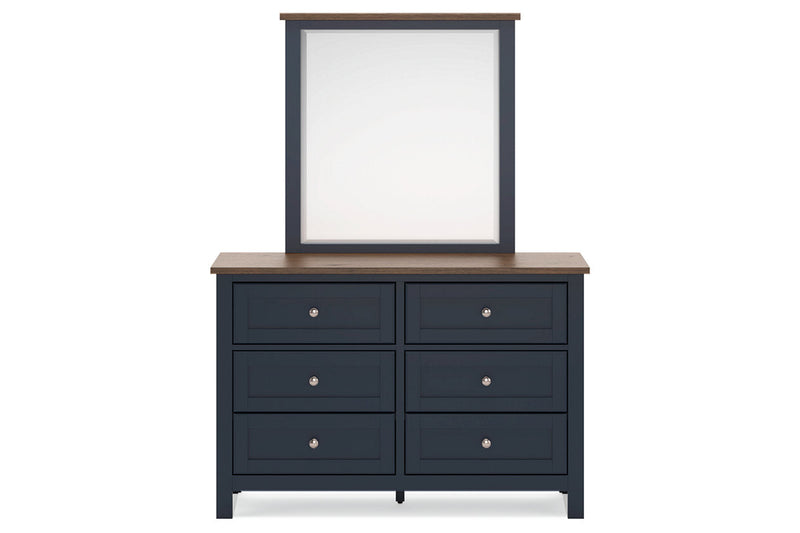 Landocken Brown/Blue Dresser and Mirror -  Ashley - DMV Furniture