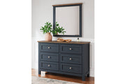 Landocken Brown/Blue Dresser and Mirror -  Ashley - DMV Furniture