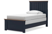 Landocken Brown/Blue Twin Panel Bed -  Ashley - DMV Furniture