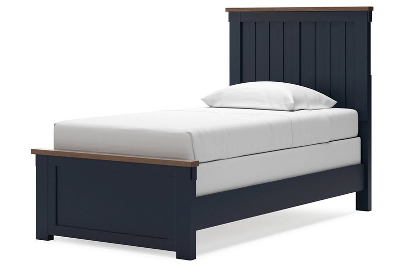 Landocken Brown/Blue Twin Panel Bed -  Ashley - DMV Furniture