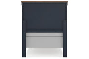 Landocken Brown/Blue Twin Panel Bed -  Ashley - DMV Furniture
