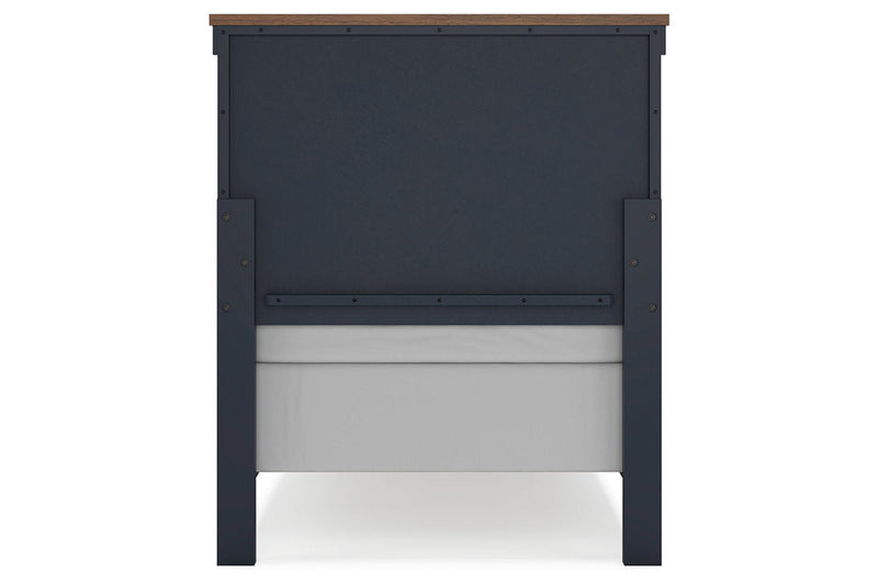 Landocken Brown/Blue Twin Panel Bed -  Ashley - DMV Furniture