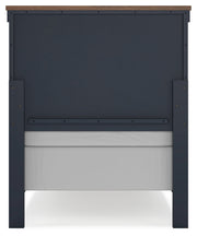 Landocken Twin Panel Bed, Dresser and Mirror in Brown/Blue from Ashley - DMV Furniture