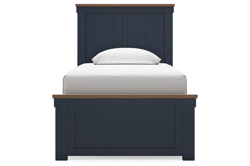 Landocken Brown/Blue Twin Panel Bed -  Ashley - DMV Furniture