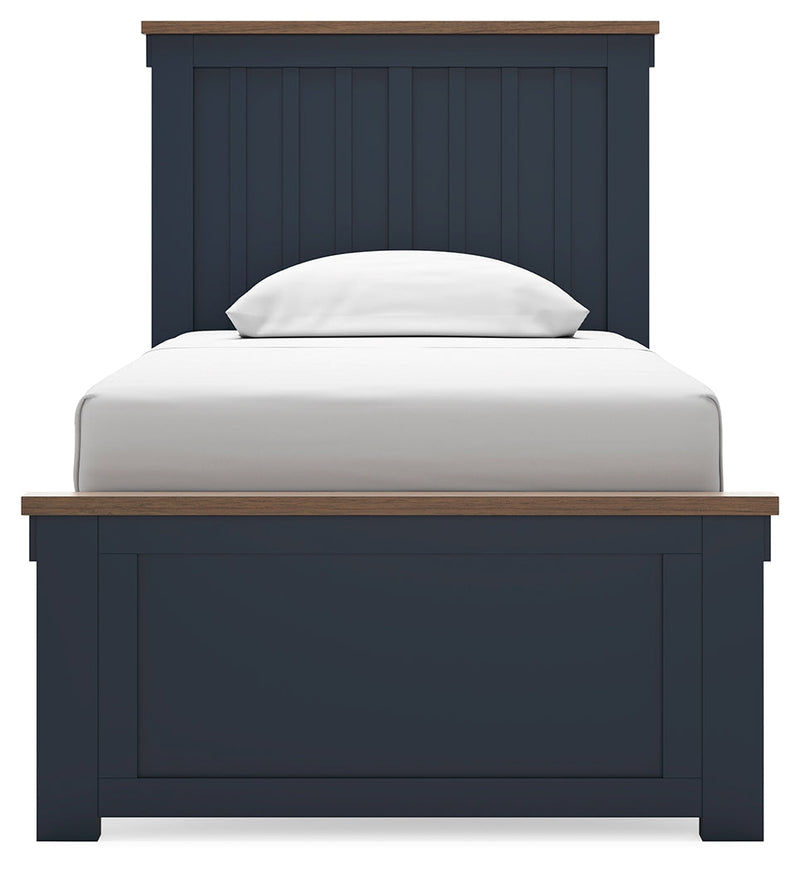 Landocken Brown/Blue Twin Panel Bed, Chest and Nightstand from Ashley - DMV Furniture