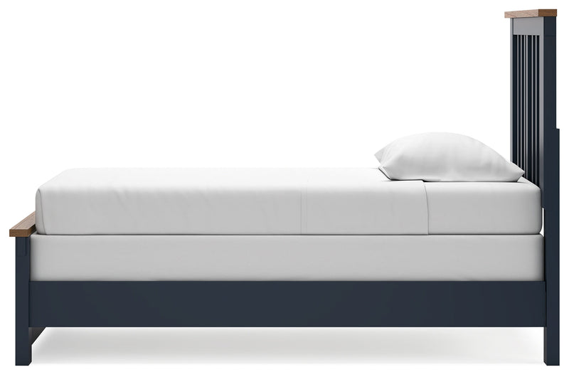 Landocken Brown/Blue Twin Panel Bed, Chest and Nightstand from Ashley - DMV Furniture