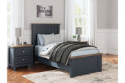 Landocken Brown/Blue Twin Panel Bed -  Ashley - DMV Furniture