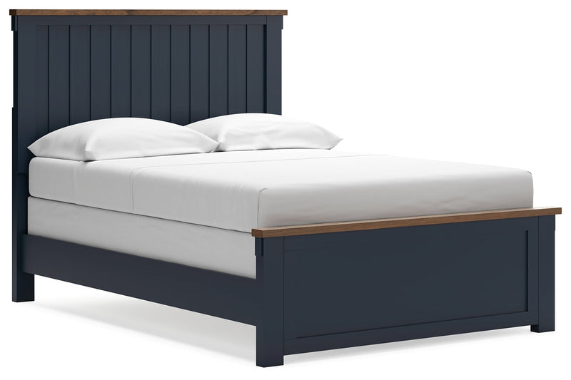 Landocken Full Panel Bed, Dresser and Mirror in Brown/Blue from Ashley - DMV Furniture