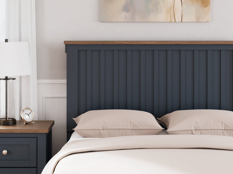 Landocken Full Panel Bed, Dresser and Mirror in Brown/Blue from Ashley - DMV Furniture