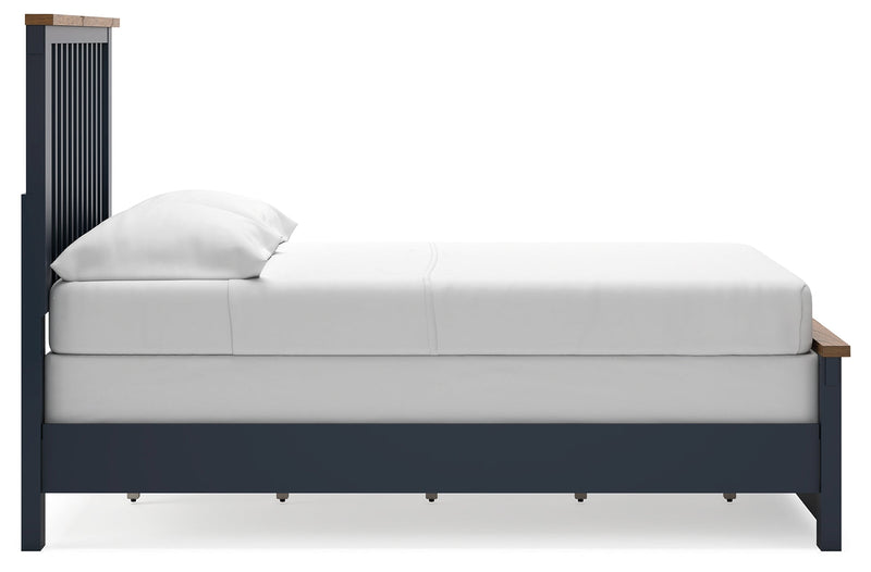 Landocken Full Panel Bed, Dresser and Mirror in Brown/Blue from Ashley - DMV Furniture