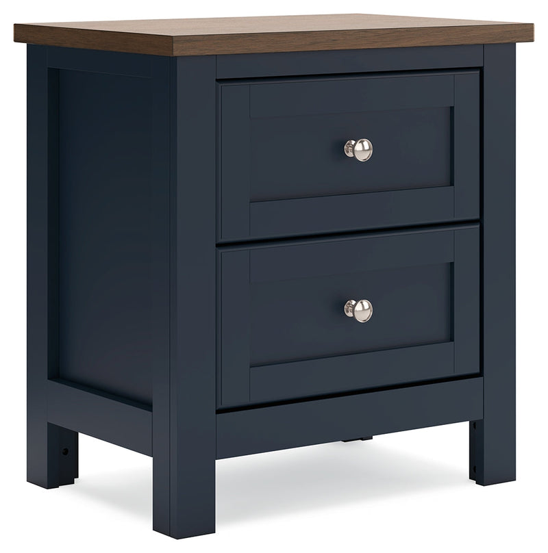 Landocken Brown/Blue Twin Panel Bed, Chest and Nightstand from Ashley - DMV Furniture