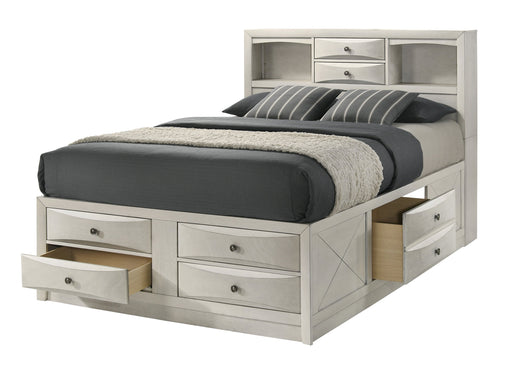 Emily White Queen Storage Platform Bed from Crown Mark - DMV Furniture