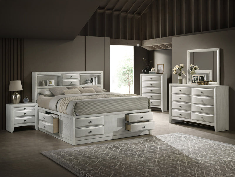 Emily White Storage Platform Bedroom Set from Crown Mark - DMV Furniture