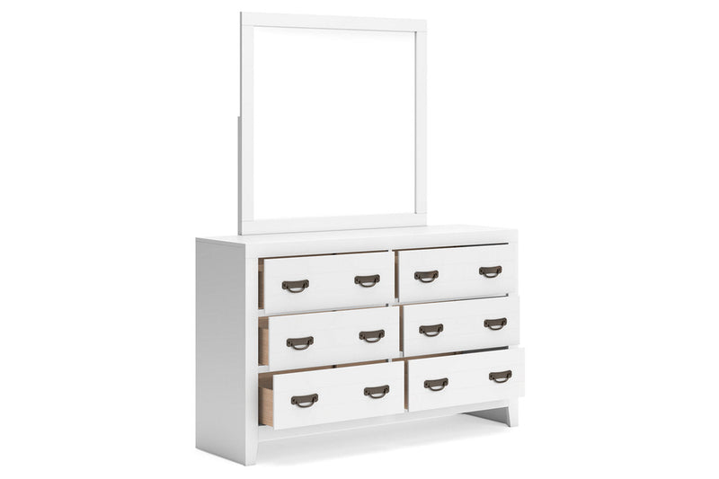 Binterglen White Dresser and Mirror -  Ashley - DMV Furniture