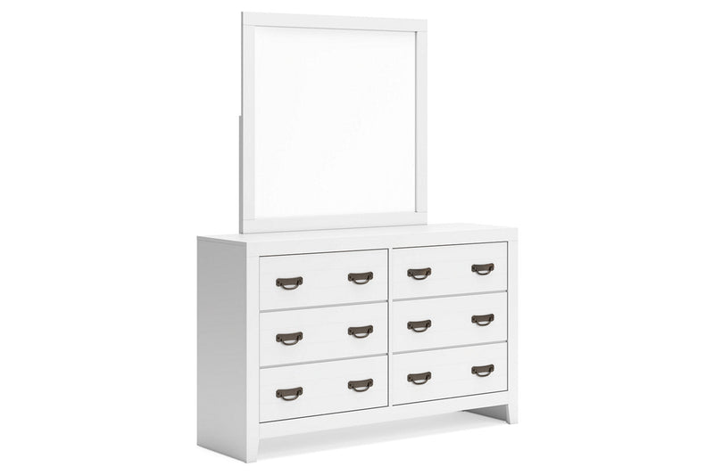 Binterglen White Dresser and Mirror -  Ashley - DMV Furniture