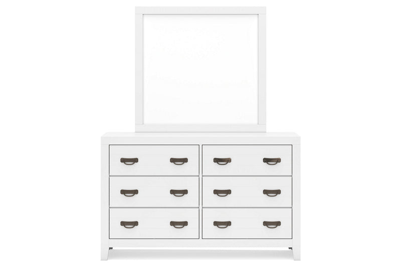 Binterglen White Dresser and Mirror -  Ashley - DMV Furniture