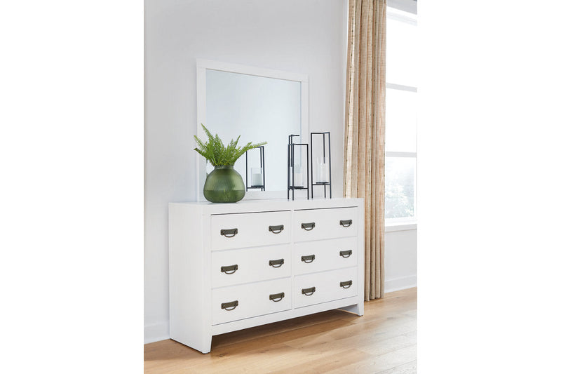 Binterglen White Dresser and Mirror -  Ashley - DMV Furniture