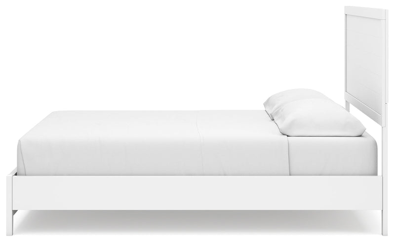 Binterglen White California King Panel Bed with Mirrored Dresser from Ashley - DMV Furniture