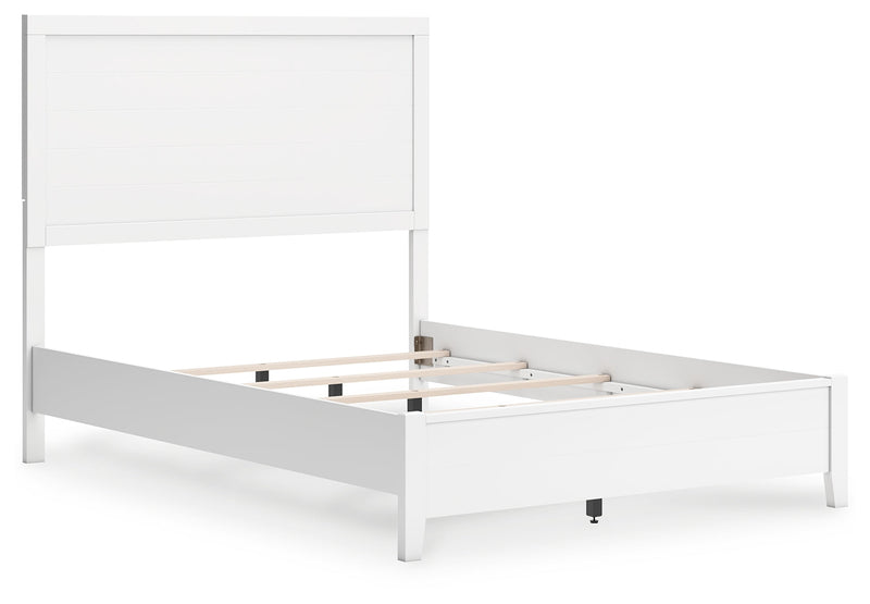 Binterglen White Full Panel Bed with Mirrored Dresser from Ashley - DMV Furniture