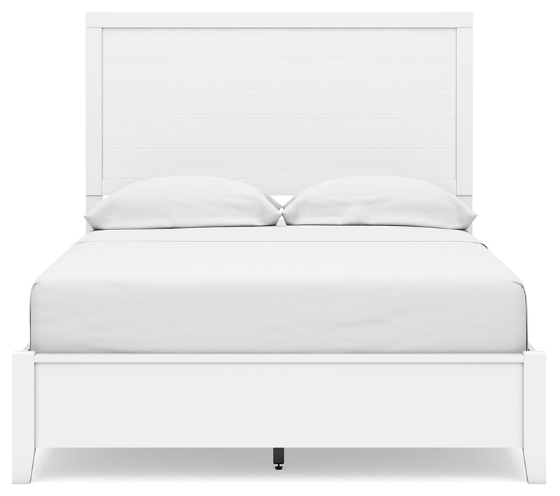 Binterglen White Full Panel Bed with Mirrored Dresser from Ashley - DMV Furniture