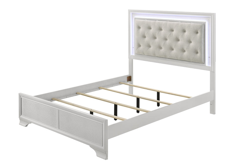 Lyssa Oat and Frost LED Upholstered Panel Youth Bedroom Set from Crown Mark - DMV Furniture