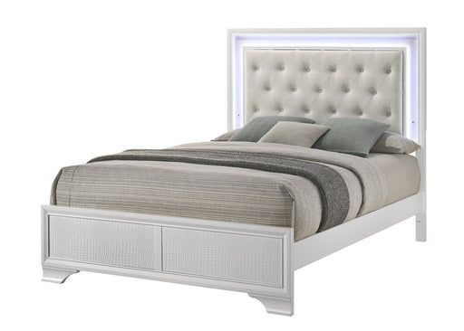 Lyssa Oat and Frost LED Upholstered Panel Youth Bedroom Set from Crown Mark - DMV Furniture