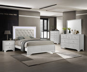 Lyssa Oat and Frost LED Upholstered Panel Bedroom Set from Crown Mark - DMV Furniture
