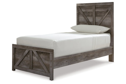 Wynnlow Gray Twin Crossbuck Panel Bed from Ashley - DMV Furniture