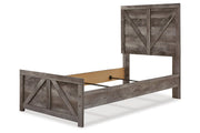 Wynnlow Gray Twin Crossbuck Panel Bed from Ashley - DMV Furniture
