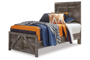 Wynnlow Gray Twin Crossbuck Panel Bed from Ashley - DMV Furniture