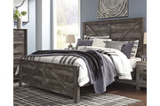 Wynnlow Gray King Crossbuck Panel Bed from Ashley - DMV Furniture