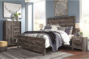 Wynnlow Gray King Crossbuck Panel Bed from Ashley - DMV Furniture