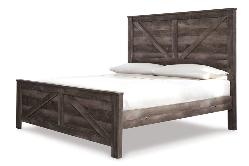 Wynnlow Gray King Crossbuck Panel Bed from Ashley - DMV Furniture