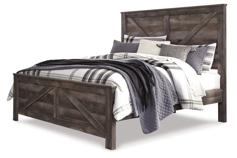 Wynnlow Gray King Crossbuck Panel Bed from Ashley - DMV Furniture