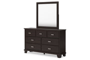 Covetown Dark Brown Dresser and Mirror -  Ashley - DMV Furniture