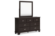 Covetown Dark Brown Dresser and Mirror -  Ashley - DMV Furniture