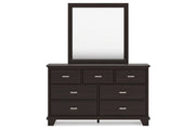 Covetown Dark Brown Dresser and Mirror -  Ashley - DMV Furniture
