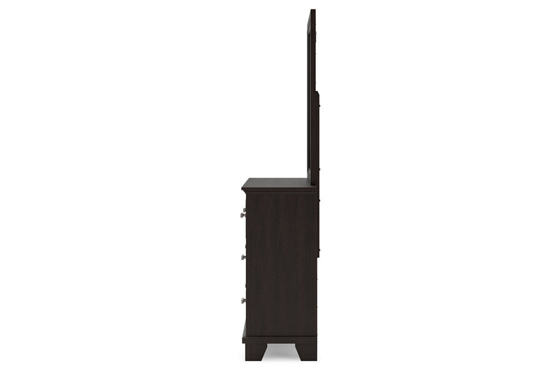 Covetown Dark Brown Dresser and Mirror -  Ashley - DMV Furniture